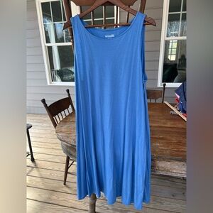 EUC Wool& Wooland camellia tank dress blue wool blend women’s size XL